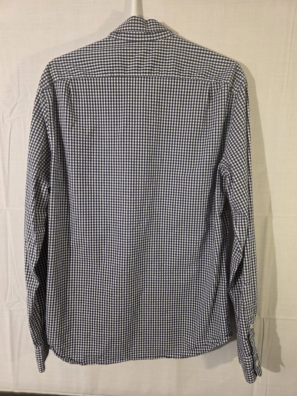 J. Crew Mercantile Flex Performance Navy/ White Gingham Plaid Button-Down Shirt